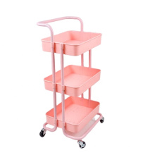 3 Tier Pink Utility Kitchen Rack Home Trolley Bathroom Storage Organizer Cart